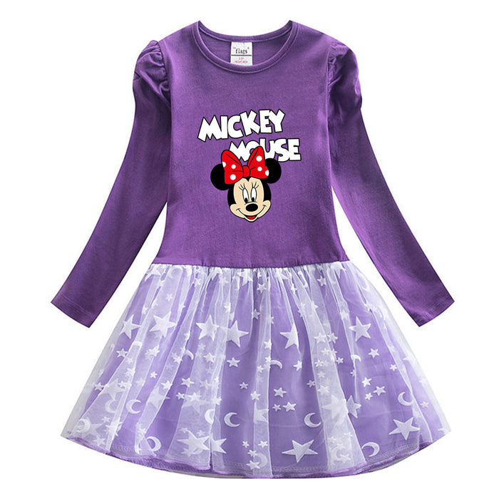 New Cotton Kids Toddler Princess Costume Minnie Mouse Girl Dress Party Holiday